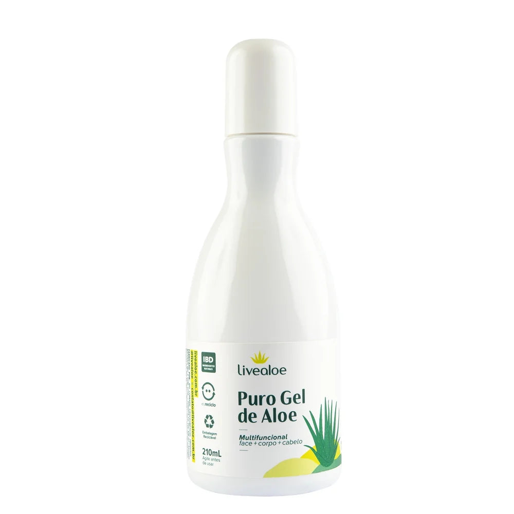 Puro Gel de Aloe Vera 210mL – Multifuncional para Rosto, Corpo e Cabelo